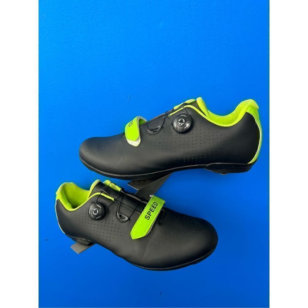 Speed Microtex Unisex Cycling Shoe  Men 9.5  Black Green Neon